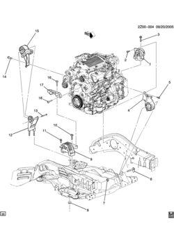 Z67 ENGINE & TRANSMISSION MOUNTING-V6 (LX9/3.5-8)