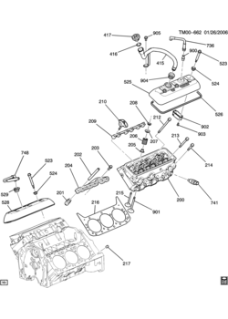 LM1 ENGINE ASM-4.3L V6 PART 2 CYLINDER HEAD AND RELATED PARTS(LU3/4.3X)