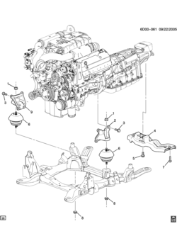 DX29 ENGINE & TRANSMISSION MOUNTING-V8 (LC3/4.4D)