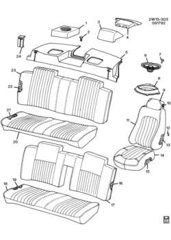 W37 SEAT ASM & BACK WINDOW SHELF/REAR