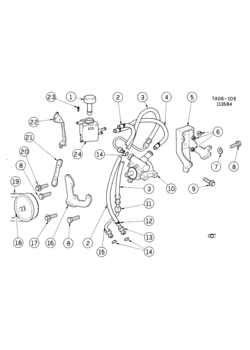 ST STEERING PUMP MOUNTING & HOSES (LN8/2.5E)