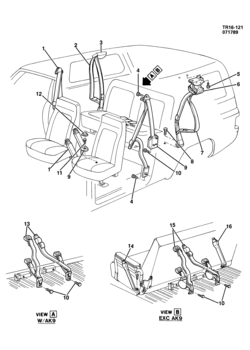 V(16) SEAT BELTS/BENCH SEAT W/3 POINT SHOULDER RESTRAINT SYSTEM (AK9)