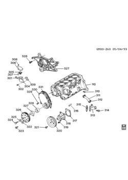 S(03-53) ENGINE ASM-2.2L L4 PART 3 FRONT COVER & COOLING RELATED PARTS(LN2/2.2-4)