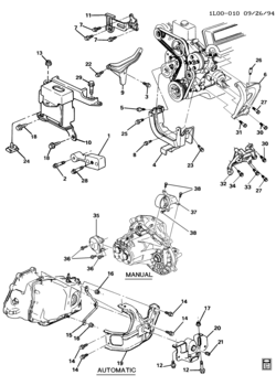 L ENGINE & TRANSMISSION MOUNTING-V6-3.1L (LH0/3.1T)
