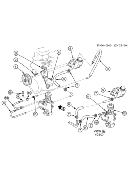M STEERING PUMP MOUNTING & HOSES (LN8/2.5E)