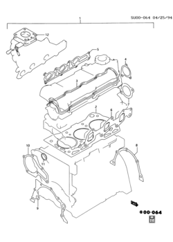 M08 ENGINE GASKET KIT-3 CYL (LP2/1.0-6)