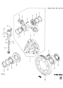M DIFFERENTIAL AND SPEEDO GEAR, W/A/TRNS