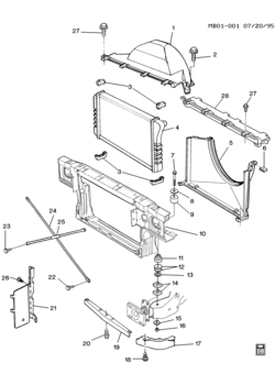 B RADIATOR MOUNTING & RELATED PARTS