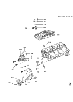 C3 ENGINE ASM-5.7L V8 PART 3 FRONT COVER & COOLING RELATED PARTS (L31/5.7R)