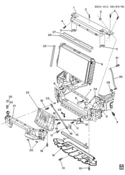 G RADIATOR MOUNTING & RELATED PARTS (2ND DES)