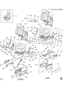 CK(16-53) FRONT SEAT/HI-BACK BUCKET (A95, 6-WAY PWR ADJ AG9)