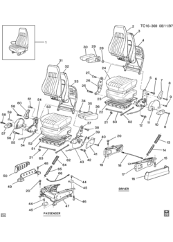 CK(16-53) FRONT SEAT/HI-BACK BUCKET (A95, EXC 6-WAY PWR ADJ AG9)
