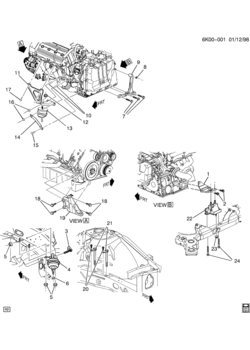 KS,KY ENGINE & TRANSMISSION MOUNTING-V8