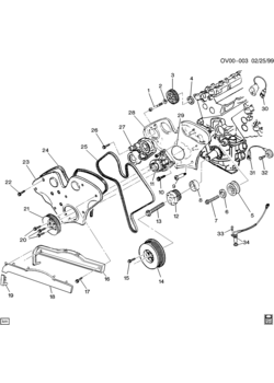 V ENGINE ASM-3.0L V6 PART 3 FRONT COVER AND COOLING RELATED PARTS