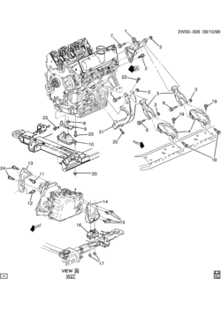 WJ69 ENGINE & TRANSMISSION MOUNTING (LG8/3.1J)