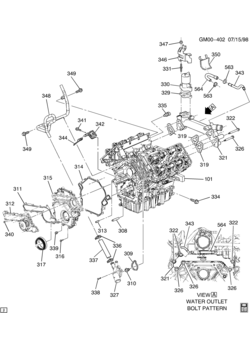 W ENGINE ASM-3.5L V6 PART 3 FRONT COVER & COOLING (LX5/3.5H)(DOHC)