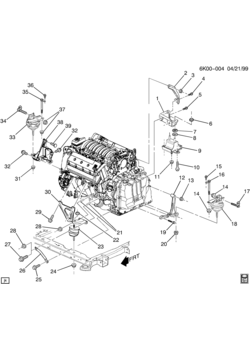 H ENGINE & TRANSMISSION MOUNTING-V8 (LD8/4.6Y)