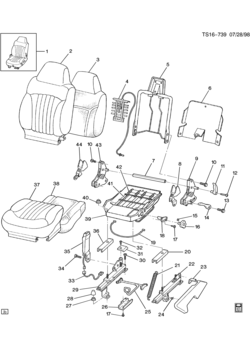 ST(03-53) FRONT SEAT/BUCKET-DRIVER(RECL HDL ATTACHES W/BOLT)(AV5)(2ND DES)
