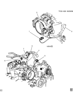 CK WIRING HARNESS/ENGINE PART 5 RH SIDE FRONT UPPER (AT GENERATOR)(LM7/5.3T,LR4/4.8V,LQ4/6.0U)