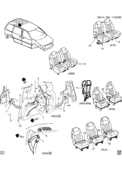 U SEAT BELTS/REAR (AN2/AN5,AL4,AM9,AQ4,AT5)