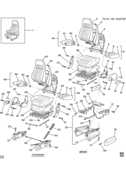 CK(06-43) FRONT SEAT/HI-BACK BUCKET (A95, 6-WAY PWR ADJ AG9)