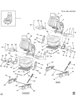 CK(06-43) FRONT SEAT/HI-BACK BUCKET (A95, EXC 6-WAY PWR ADJ AG9)