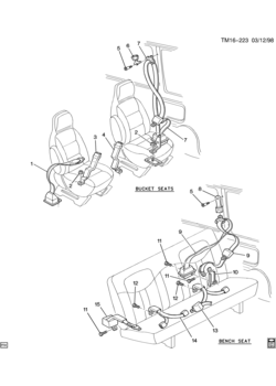 ML SEAT BELTS/REAR