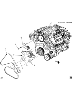 G TENSIONER/DRIVE BELT & IDLER PULLEYS-V6 (LX5/3.5H)