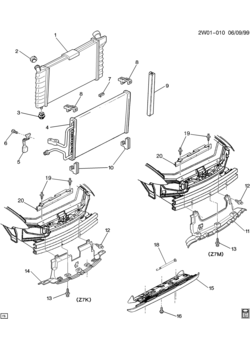W RADIATOR MOUNTING & RELATED PARTS
