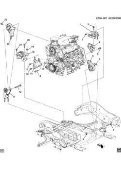 Z67 ENGINE & TRANSMISSION MOUNTING-V6 (LZ9/3.9-1, M15)