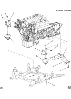 E ENGINE & TRANSMISSION MOUNTING-V8 (LH2/4.6A)