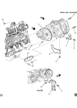W19 ENGINE TO TRANSMISSION MOUNTING (L26/3.8-2)