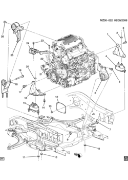 Z ENGINE & TRANSMISSION MOUNTING-V6 (LZ4/3.5N)