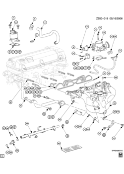 Z ENGINE ASM-1.9L L4 INTAKE MANIFOLD, THROTTLE BODY & FUEL RAIL (LL0/1.9-7)