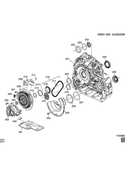 LG,LR,LS AUTOMATIC TRANSMISSION (MH2,MH4) 6T70 DIFFERENTIAL HOUSING, GEAR SUPPORT, AND FLUID PUMP