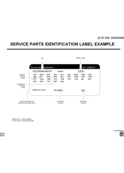 L SERVICE PARTS IDENTIFICATION LABEL-EXAMPLE