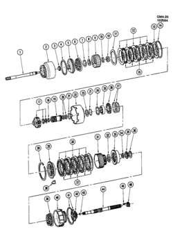 E AUTOMATIC TRANSMISSION (M31) THM250C INTERNAL COMPONENTS