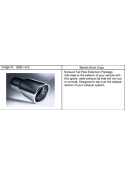 LF EXTENSION PKG/EXHAUST TAIL PIPE (LE5)