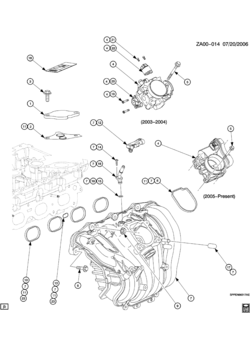 A ENGINE ASM-2.2L L4 INTAKE MANIFOLD AND THROTTLE BODY (L61/2.2F)