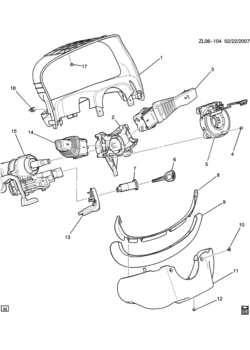LF STEERING COLUMN PART 2 COVERS & SWITCHES (LE5/2.4P, MN5, EXC HYDRAULIC NVH)