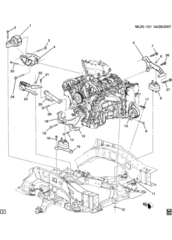 L ENGINE & TRANSMISSION MOUNTING (LY7/3.6-7)
