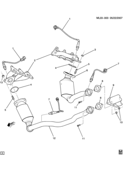 L EXHAUST SYSTEM PART 1 FRONT (LY7/3.6-7)
