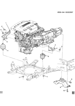 DM69 ENGINE & TRANSMISSION MOUNTING (ALL-WHEEL DRIVE MX7)