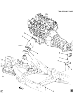 S157(03) ENGINE & TRANSMISSION MOUNTING (LS2/6.0H,M10)