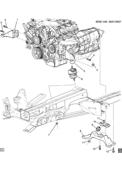 DM,DR35-47-69 ENGINE & TRANSMISSION MOUNTING (REAR WHEEL DRIVE MX0,MN6)