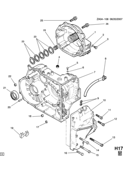 A AUTOMATIC TRANSMISSION (AF17-4 MNF) CASE, COVERS, AND EXTENSION HOUSING