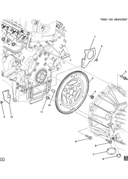 ST ENGINE TO TRANSMISSION MOUNTING (LH8/5.3L, M30)