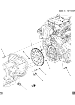 DM69 TRANSMISSION TO ENGINE MOUNTING (AUTOMATIC MX7)