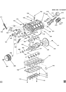 DX29 ENGINE ASM-4.4L V8 PART 1 CYLINDER BLOCK & INTERNAL PARTS (LC3/4.4D)