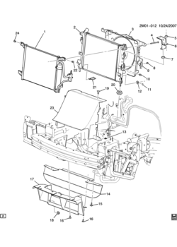 M RADIATOR MOUNTING & RELATED PARTS (1ST DES)